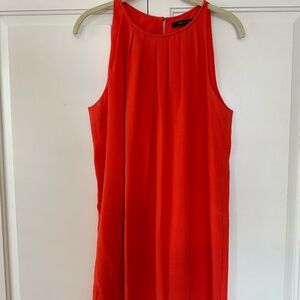 Sleeveless Halter Shift Dress - Orange